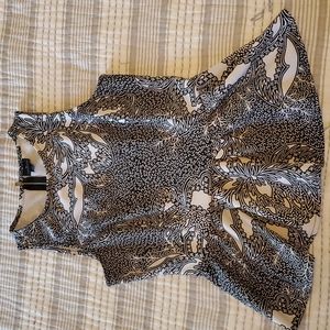 Black and white peplum blouse